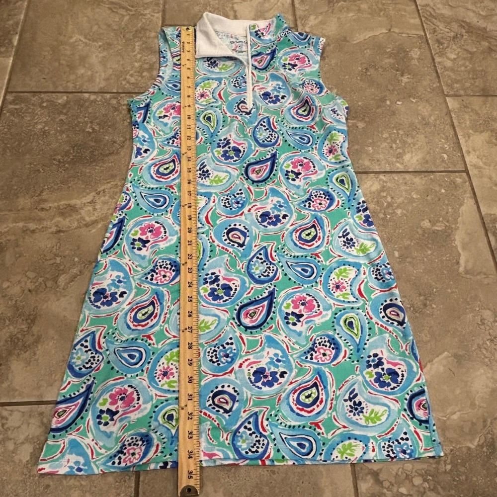 IBKUL Womens Blue Green Paisley Sleeveless Quarter Zip Golf Dress UPF+50 Medium - Picture 11 of 13